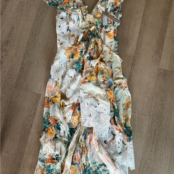 Anthropologie V-Neck Ruffle Lace Midi Slip Dress - Picture 6 of 10